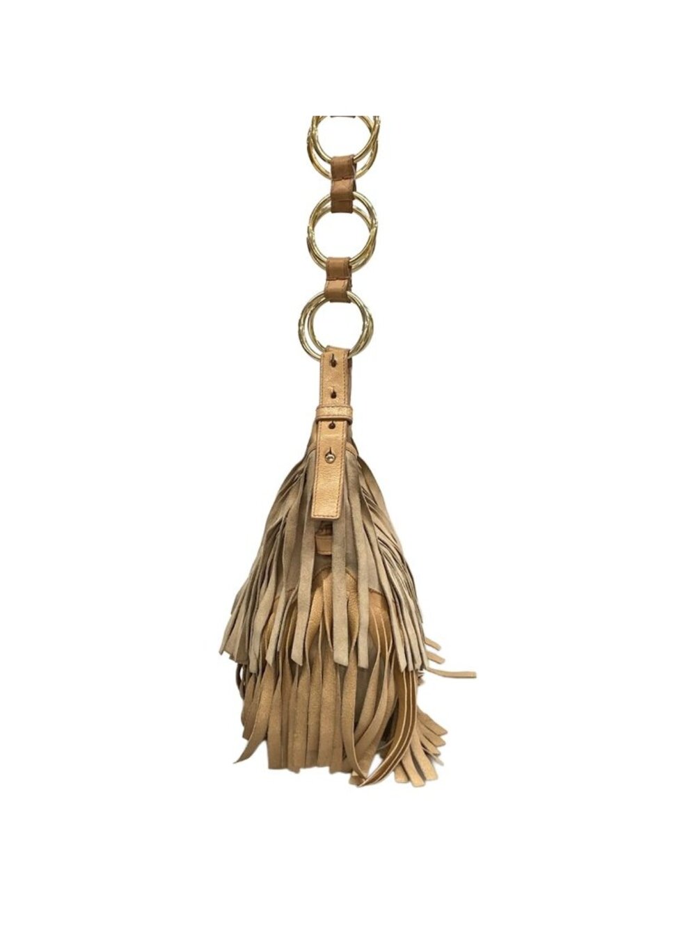 ★SOLD★ Saint Laurent Rive Gauche Shoulder Bag Boheme Beige Fringe Leather - Picture 4 of 15